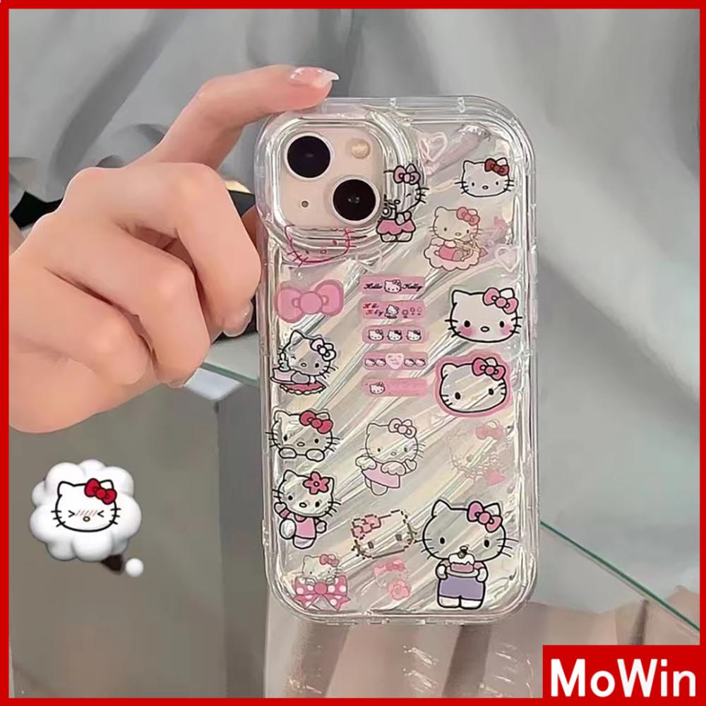 Case iPhone 14 Pro Max iPhone Case Laser Reflektif Bening Case TPU Soft Case Airbag Tahan Guncangan Kucing Kartun Lucu Kompatibel dengan iPhone 13 Pro Max 12 Pro Max 11 Xr X Max 7PLus 8PLus