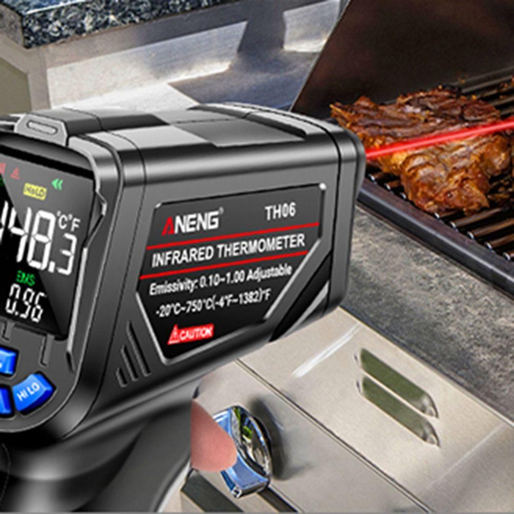 TOP Termometer Infrared Digital Untuk Masak Dapur BBQ Makanan Adjustable Bukan Untuk Manusia Non Kontak -58℉~1382℉(-50℃~750℃)