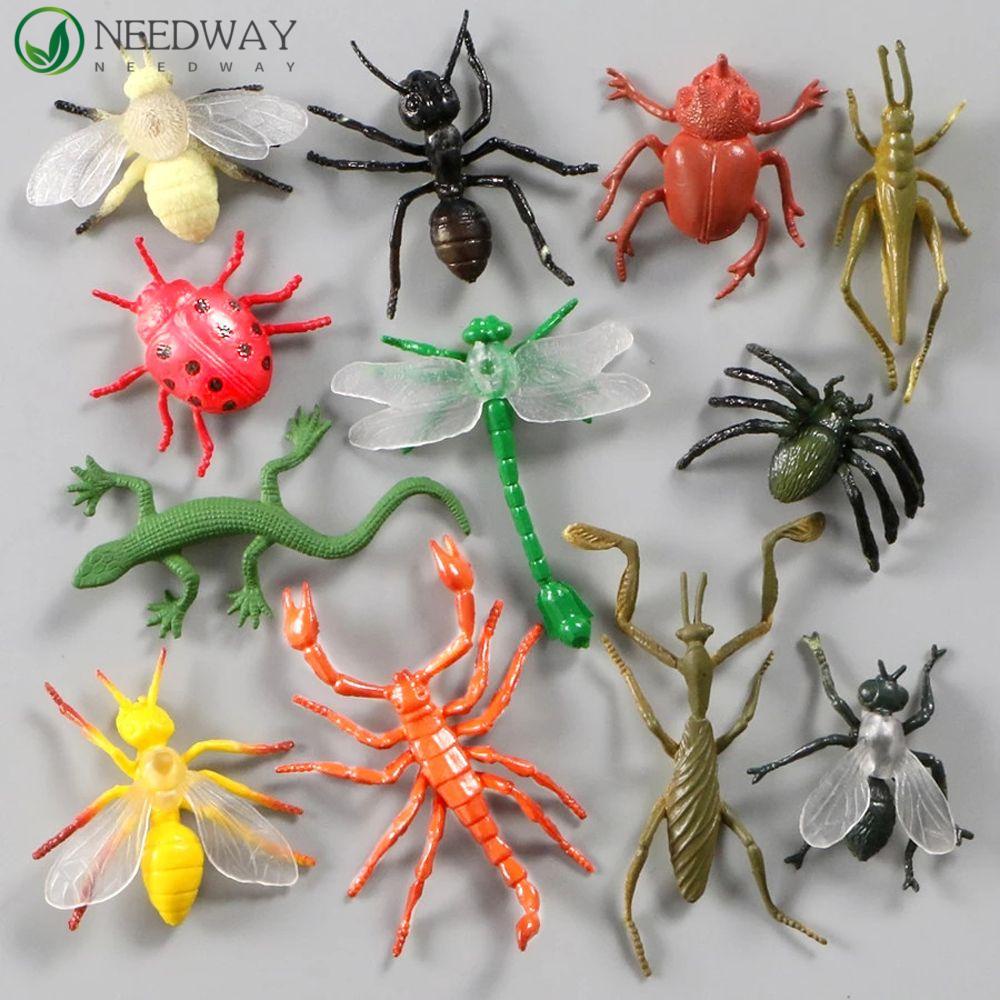 Needway Simulasi Serangga Mainan Anak Model Mainan Kecoa Kumbang PVC Spider Angka Realistis Patung Serangga