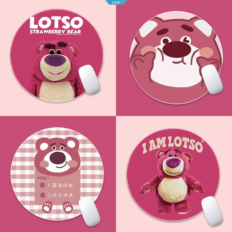 Strawberry Bear Alas Mouse Bulat Pelindung Pergelangan Tangan Keyboard Meja Soft Pad Office Mouse Pad Pink Student Cute Style Mouse Pad [ZK]