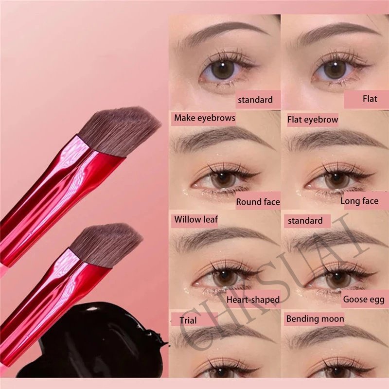 Sikat Alis Persegi Liar Multifungsi Stereo Lukisan Garis Rambut Tempel Makeup Brushes