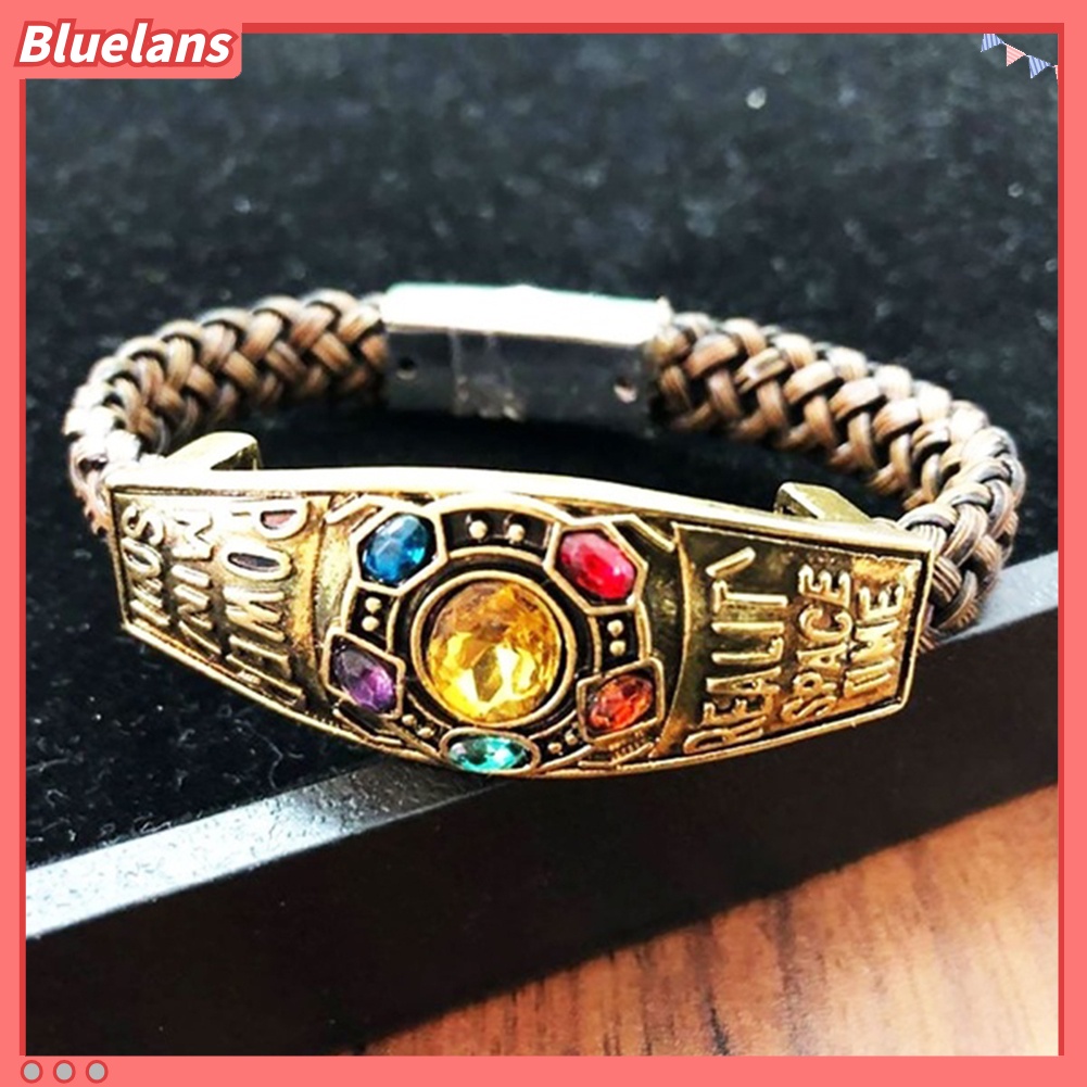 [BLS] Unisex Thanos Gauntlet Power Stone Braided Strap Bracelet Hadiah