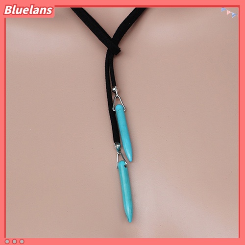 [BLS] Wanita Bohemian Turquoise Liontin Tali Panjang Choker Kalung Perhiasan Sweater Rantai