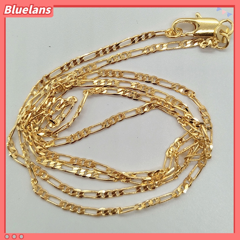 [BLS] Fashion Unisex Lebar 2mm Rantai Berlapis Emas Kalung Membuat Perhiasan DIY Aksesori