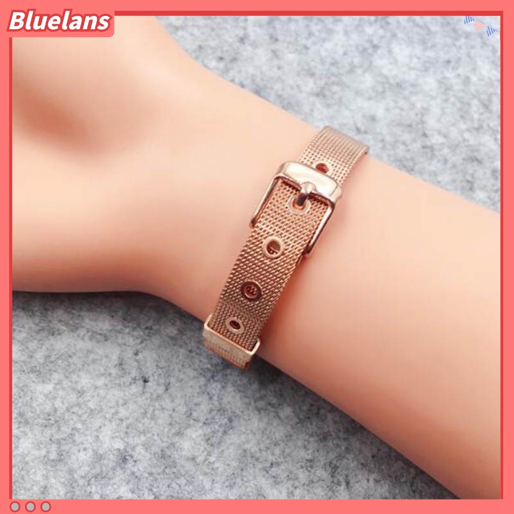 [BLS] Lady Mesh Stainless Steel Kunci Hati Gembok Pesona Gaun Gelang Hadiah Valentine