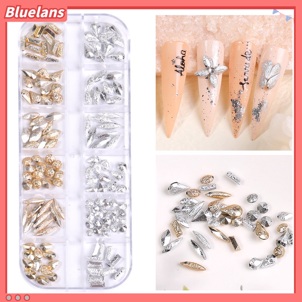 [BLM] 1kotak Dekorasi Kuku 12kisi Desain DIY Bahan Alloy Hiasan Kuku 3D Sequin Untuk Wanita