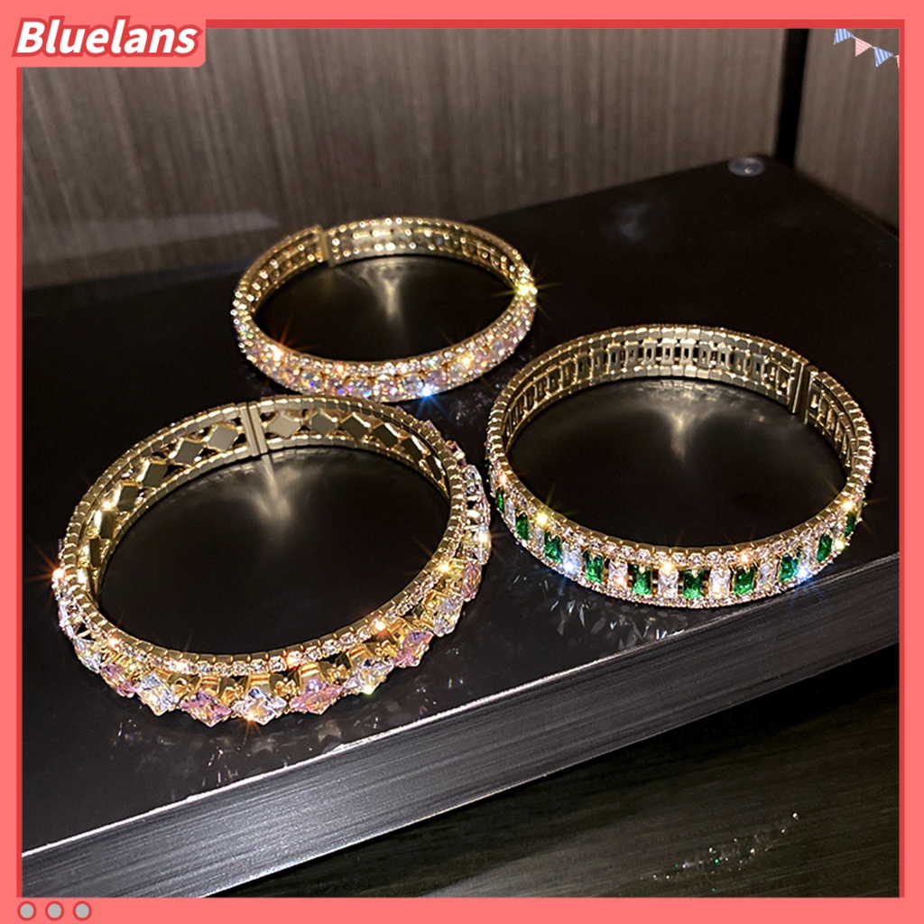 [BLS] Gelang Tangan Wanita Rantai Tangan Portabel Bulat Berlian Imitasi Mengkilap Untuk Hadiah