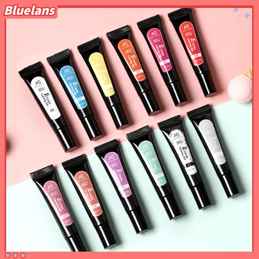 [BLM] 10g Nail Color Polish Wash-Free Finger Art Ukir Permen Warna Lukisan Gel 3D UV Art Polish Untuk Perempuan