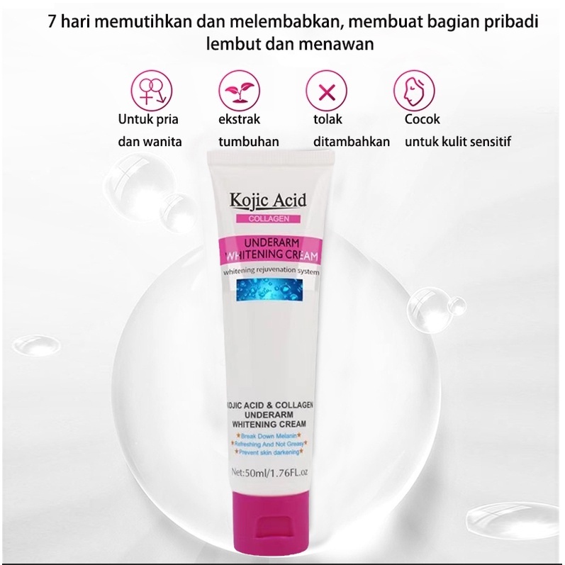 Underarm Cream Pemutih Ketiak Krim Pemutih Selangkangan Melembabkan Memutihkan Kulit Untuk Miss V dan Bokong-50Gr