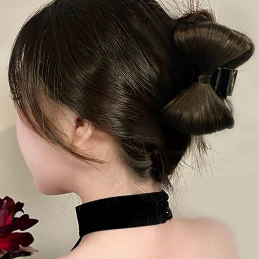 1pcs Klip Rambut Bentuk Kupu-Kupu Busur Gaya Princess All in One Untuk Ponytail Tinggi Dan Rendah Untuk Wanita Hair Bun With Butterfly Bow Clip