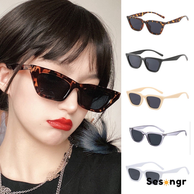 【TERSEDIA &amp; COD】Kacamata Hitam Wanita Korea Gaya Kacamata Lensa Warna Kucing Cewek Sunglasses -SG