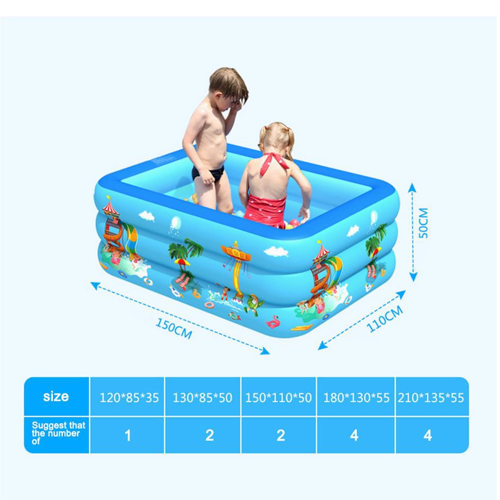 Kolam Renang Tiup Kolam Santai Tiup Persegi Untuk Bayi Anak Outdoor Taman Halaman Belakang Musim Panas Air Pesta