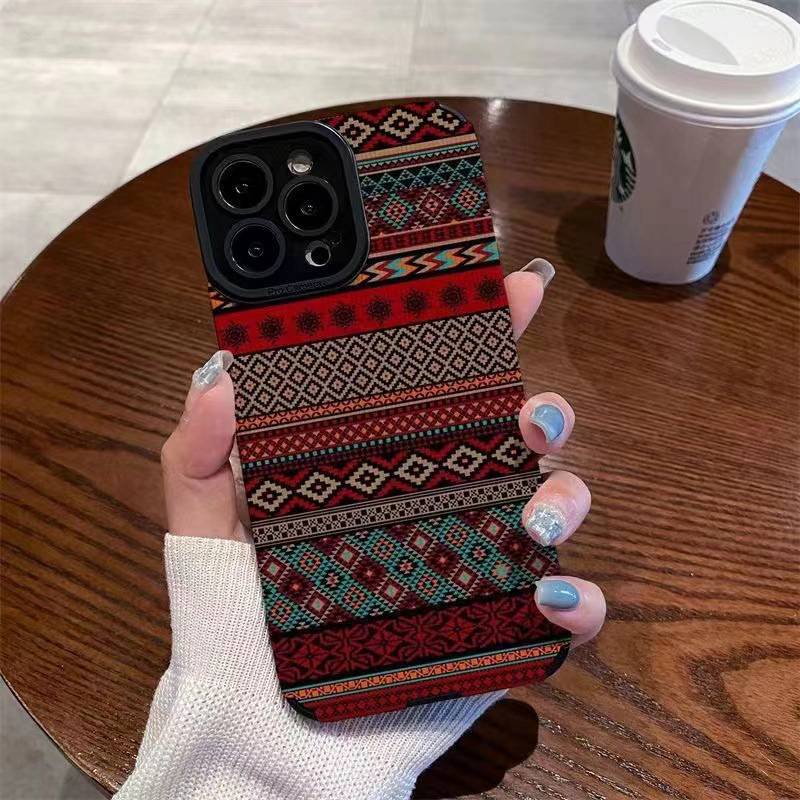 All New Hot Fashion Leather Soft Case IPhone 6S 7 Plus 8 Plus X XS XR XS Max 11 13 12 14 PRO Max 14 Plus SE Mini Phone Case Girl Girl Women Brown totem grid