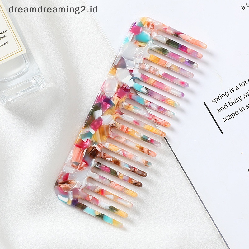 (drea) 1pcs Sisir Rambut Asetat Desain Korea Warna-Warni Hairdressing Comb Sikat Rambut //