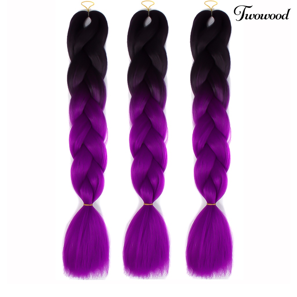 Twowood Wig Gradien Afrika Blackman Kepang Cosplay Perlengkapan Plaited Extension Rambut Imitasi Panjang Untuk Wanita