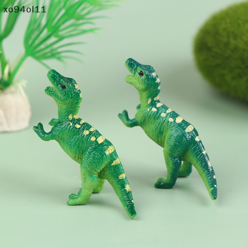 Xo 1Pcs Simulasi Model Dinosaurus Kecil Hijau Karnivora Dinosaurus Mainan Ornamen OL