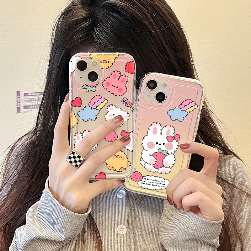 Casing Pernis Kelinci Lucu Untuk Oppo Realme C20A C21 C21Y C11 C3 C1 C20 C25 C25S C25Y C12 C15 10 9i 8i 8Pro 6i PH 5i 5s 9i U1 Reno 8 7 Lite Narzo 30 20 30A Airbag Shockproof Cover