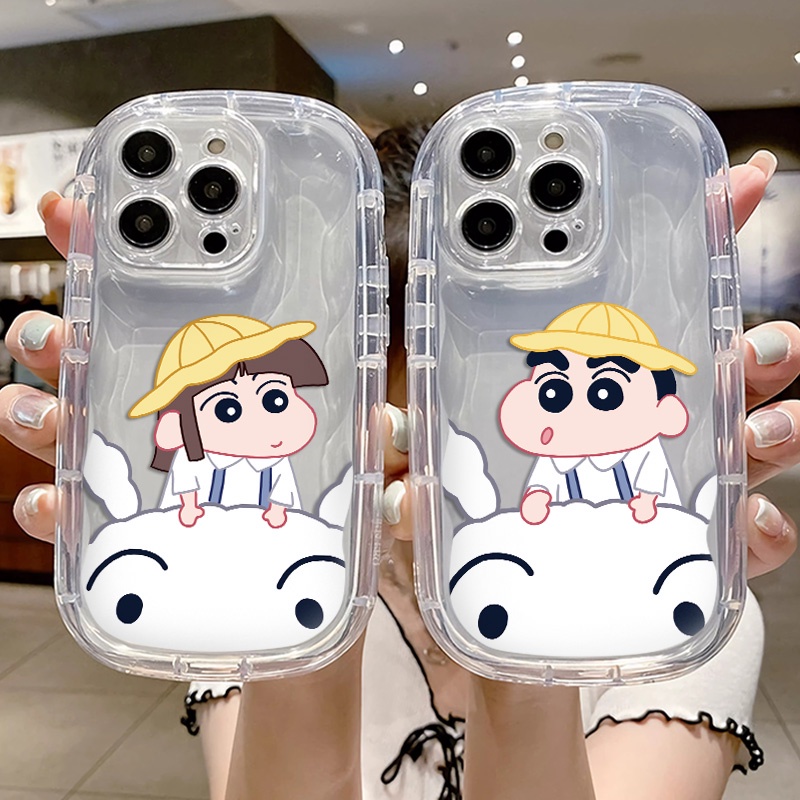 IPHONE Casing Ponsel Shin Chan Kompatibel Untuk Iphone14 13 12 11 Pro Max XS X Xr8 +7Plus Casing Silikon Lembut Shockproof Cover Cell Precticer