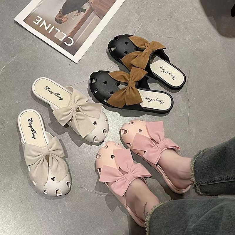 𝐄𝐁𝐒 ✅ SA034 Sandal Wanita Empuk Pita Lucu Sendal Motif Ringan Empuk Santai Kasual Cantik Simple Import Murah COD