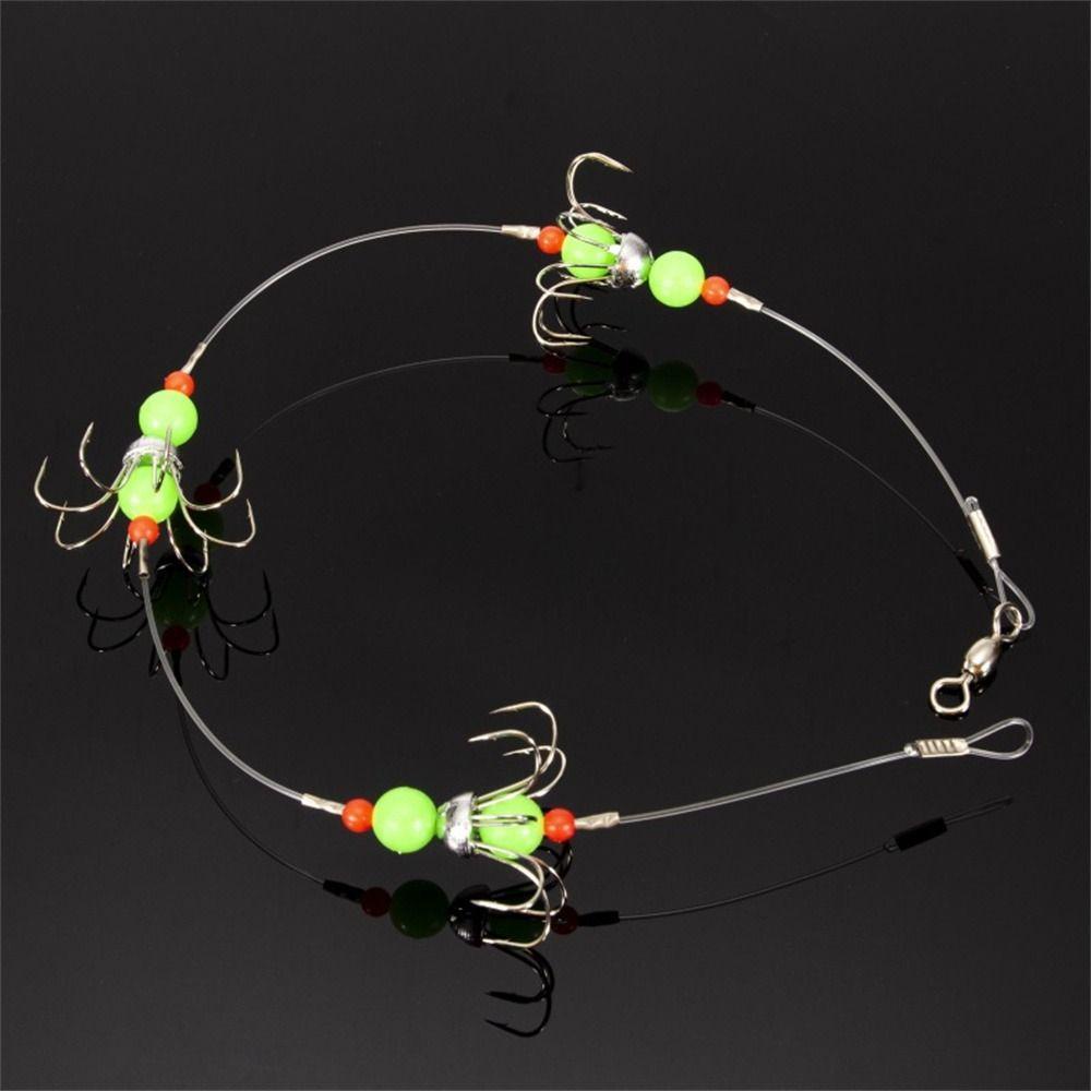 Lanfy String Hook Fishing Tackles Fluorescence Barbed Fishing Hooks Umpan Pancing Luminous Gurita Fishhook