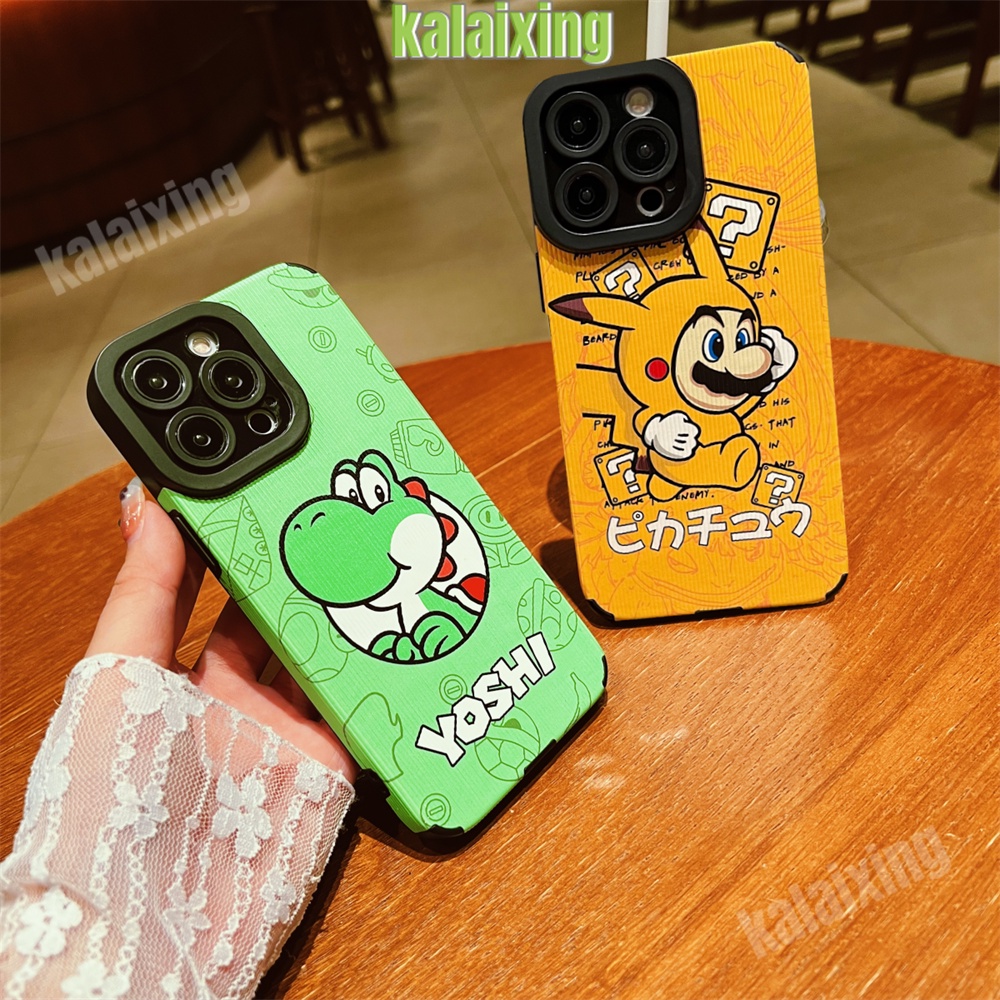 IPHONE Soft Case Super Mario Dan Yoshi Untuk Iphone11 12 13 14 Pro Max14 Plus Xs Max X XR 7 8 Plus Soft Cover Belakang