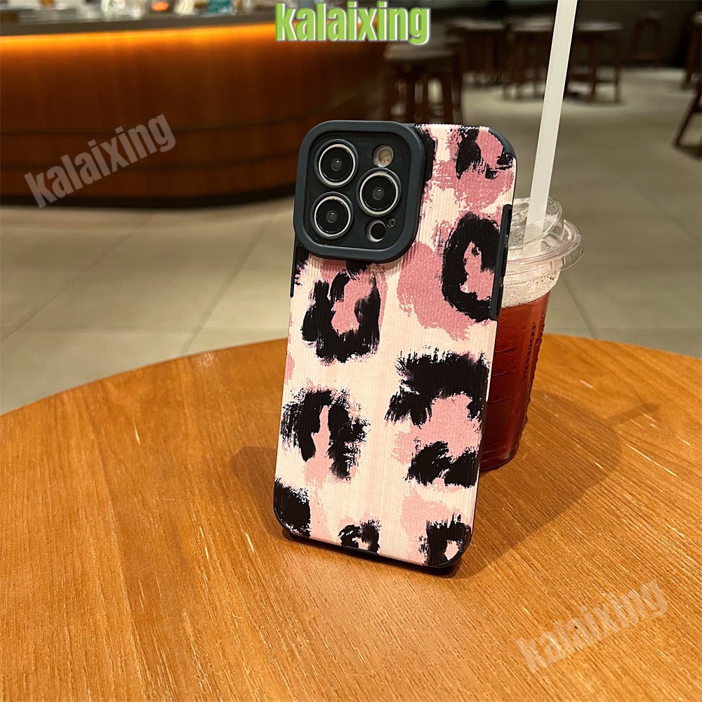 IPHONE Case Motif Leopard Warna Pink Untuk Iphone11 12 13 14 Pro Max14 Plus Xs Max X XR 78 Plus Soft Back Cover
