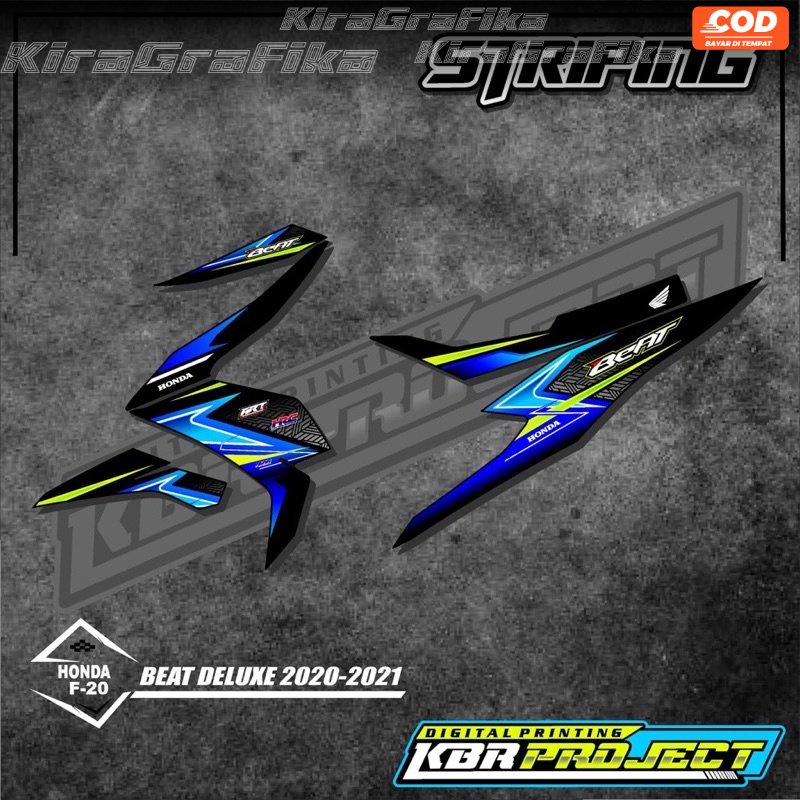 Stiker BEAT DELUXE striping BEAT DELUXE 2020-2021 motor HONDA motor sticker variasi Racing