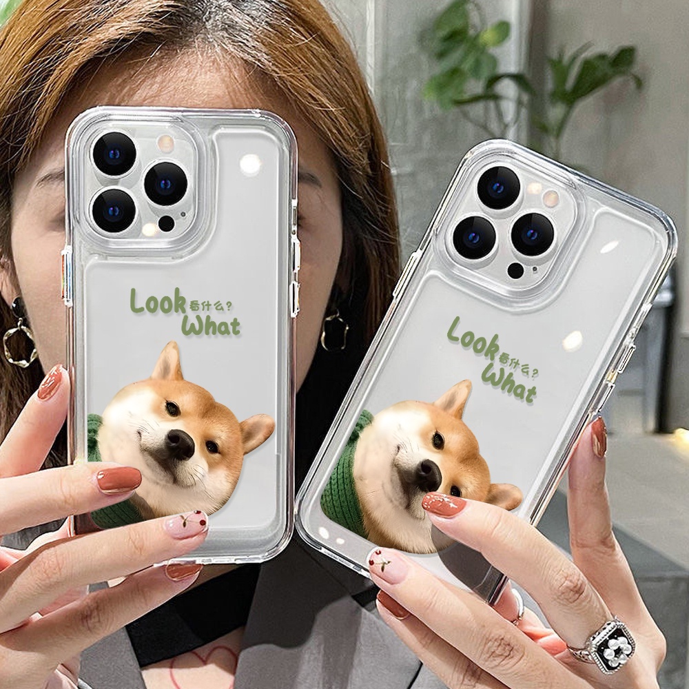 Case Anjing Lucu Untuk Oppo A16 A16K A16E A11K A11X A5S A12 A12S A15 A17 A17K A57 A54 A53 A52 A3S A5 A8 A9 A36 A37 A93 A96 A92 A72 A73 A74 A76 A77 Akrilik Space TPU Penutup Belakang