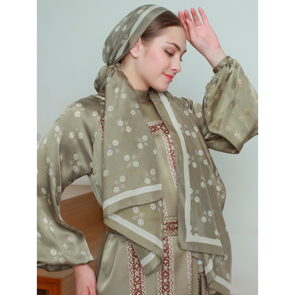 Pashmina Monogram Silk TH -Sage