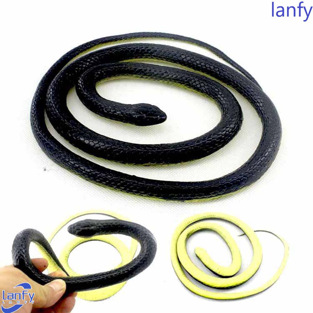 Lanfy Mainan Ular Realistis 130cm Prank Karet Soft Taman Props Dekorasi Pesta