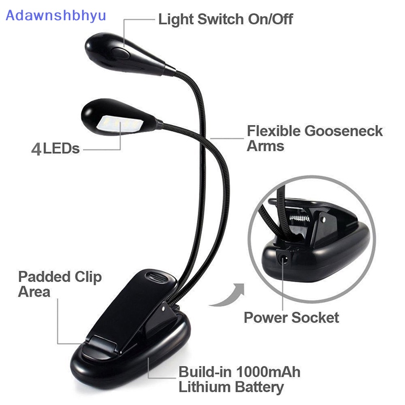 Adhyu Orchestra Music Stand Light LED Clip-on Adjustable Lampu Baca Buku USB ID