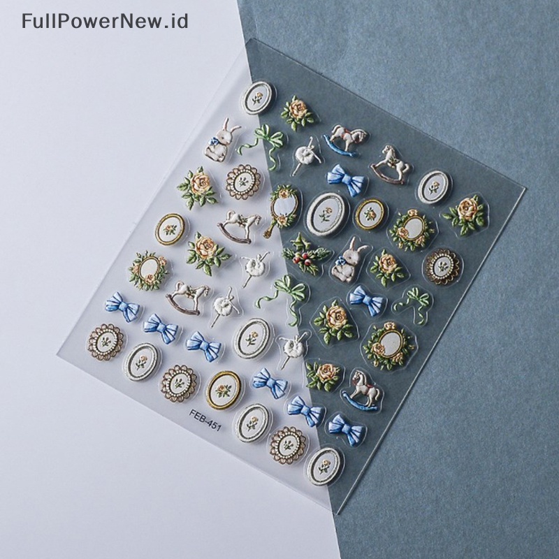 Power 1lembar Retro Nail Foils Transfer Stiker Decals Bohemia Bunga Etnik Nail Art ID