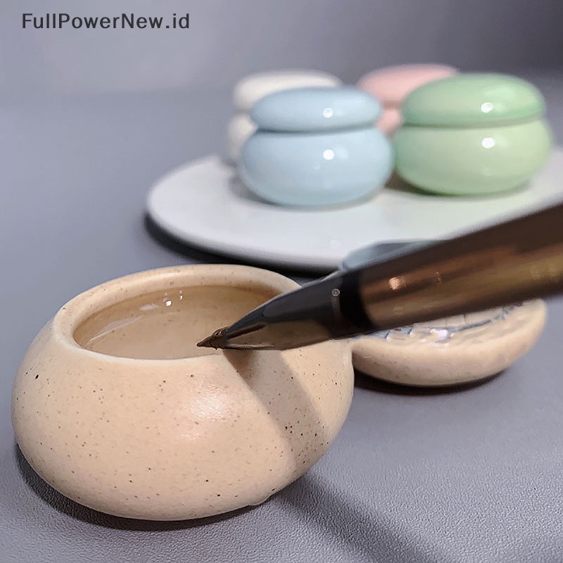 Power Ceramic Dappen Dish Nail Brush Cleaning Holder Gelas Cuci Nail Art Dengan Tutup Mangkok ID