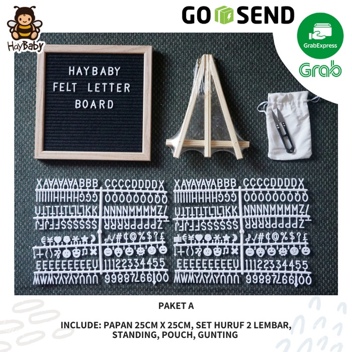 

FELT LETTER BOARD Set Lengkap/papan Nama Bayi. - Abu-abu