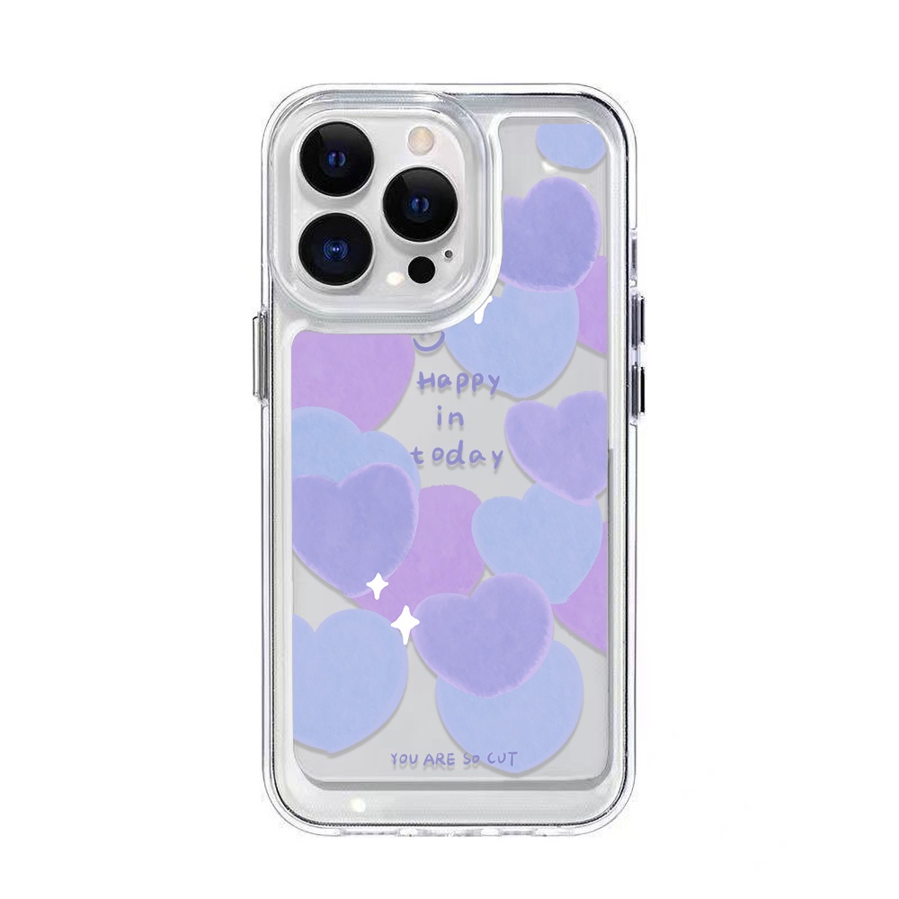 Casing Hati Biru Ungu Untuk Vivo Y12S Y91 Y95 Y93 Y20 Y20S Y20i Y21 Y21S Y21T Y17 Y16 Y12 Y15 Y11 Y19 Y91C Y15S Y15A Y33S Y33T Y51 Y52S Y53S Y02 NEX3 Akrilik Space TPU Back Cover