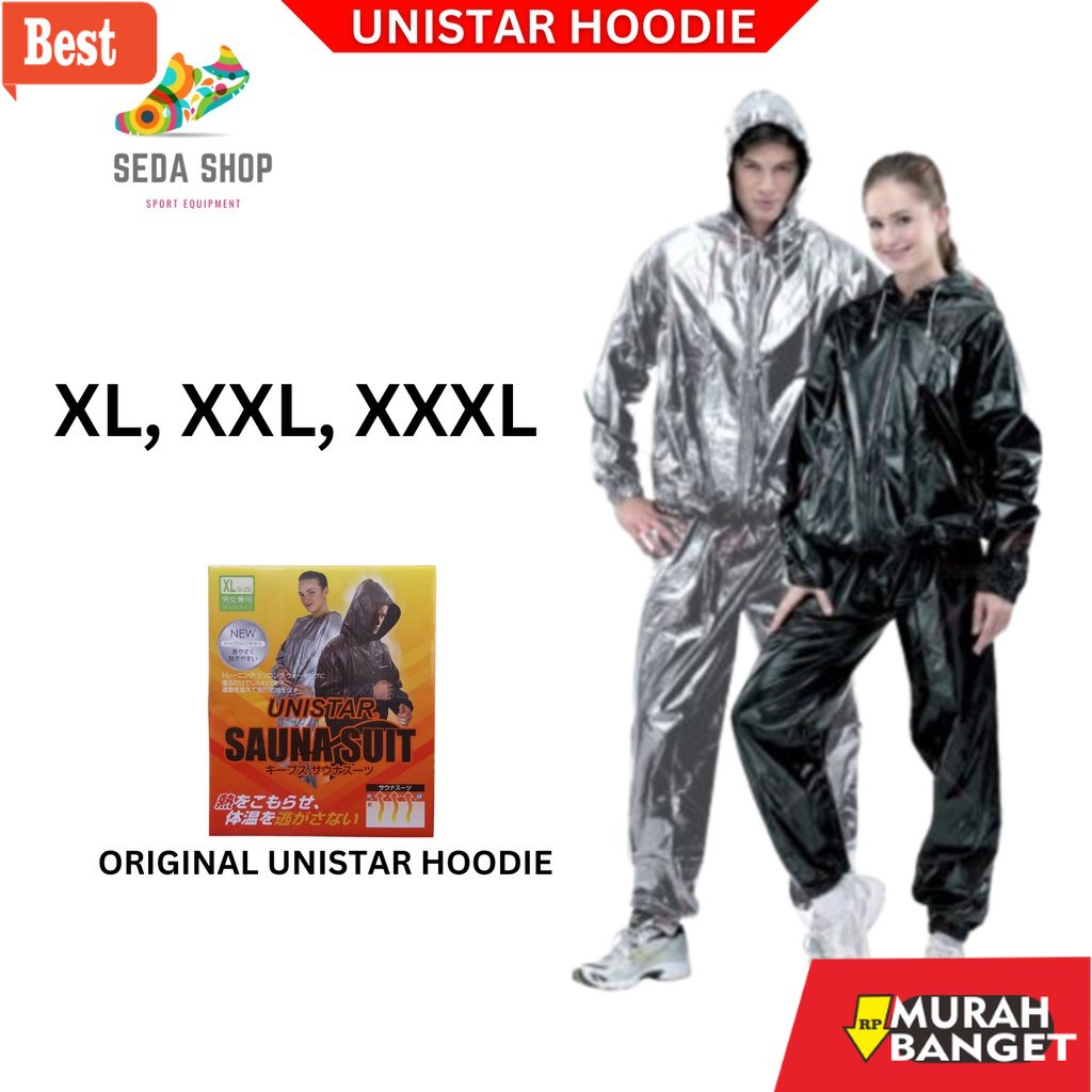 Jaket parasut pria terbaru- Jaket Parasut Olahraga Pria Wanita Hoodie Jumbo - Sauna Suit Unistar Hoo