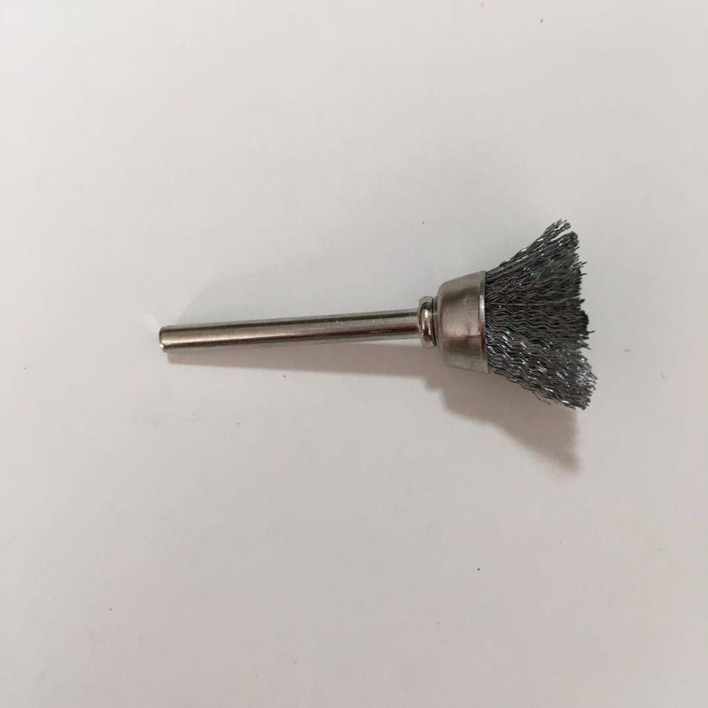 Populer 15pcs Sikat Roda Bahan Silver Kualitas Tinggi Dengan Shank1 /8Inci Kerut Kasar Untuk Alat Dremel