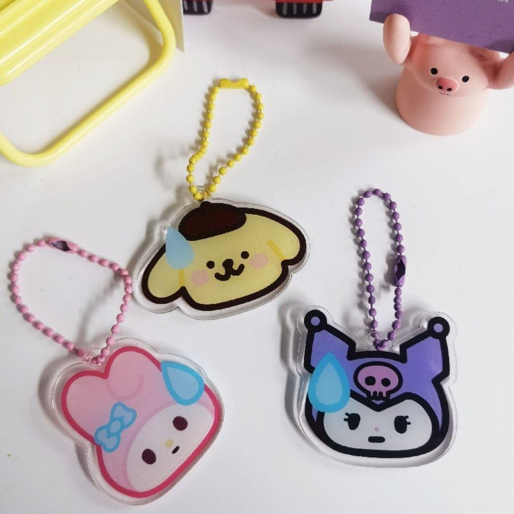 Gantungan Kunci QUINTON Kuromi, Cinnamoroll My Melody Keyrings, Gantungan Kunci Wanita Melody Yugui Dog Akrilik Lucu Untuk Charms