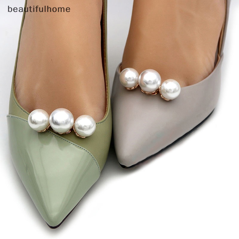 {beautifulhome} 1pc Lady Shoe Clip Mutiara Klip Hias Wanita Removable Shoe Charm Buckle.