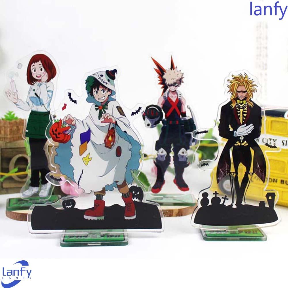 Lanfy My Hero Academia Dua Sisi Model Mainan Figure Dekorasi Action Figure Akrilik Stand Might Anime Jepang Deku Desktop Standing Card