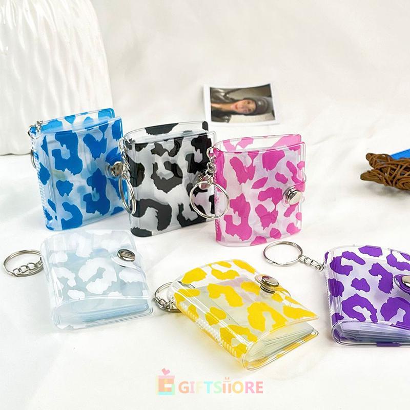 COD✨ 2 Inch Album Mini Gantungan Kunci Holder Album Foto Mini Portable Bahan  Leopard Foto Lucu 20 P