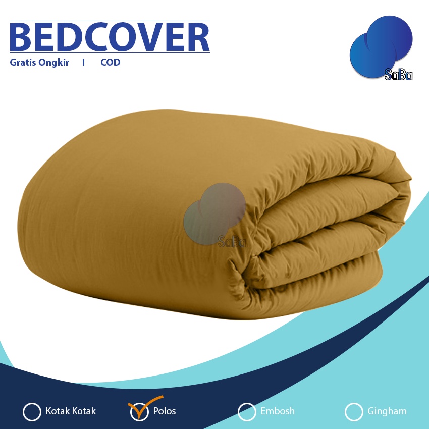 Bedcover Single tanpa sprei 120 x 220 Polos Aesthetic