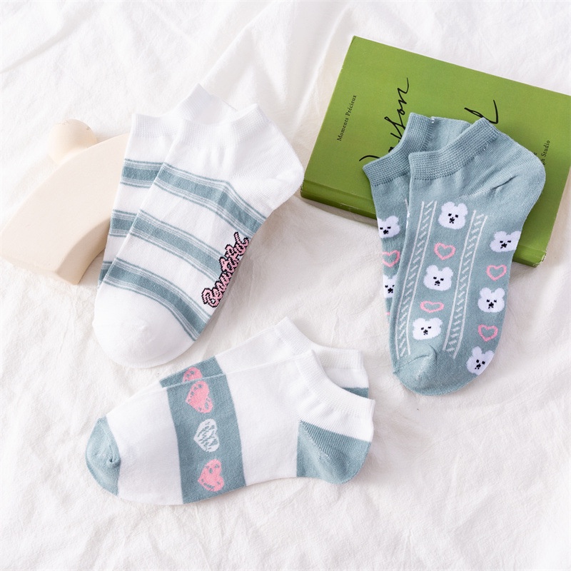 SS Kaos Kaki Wanita Motif 6798 Kaus Kaki Pendek Fashion Korean Unisex Semata Kaki Socks Import