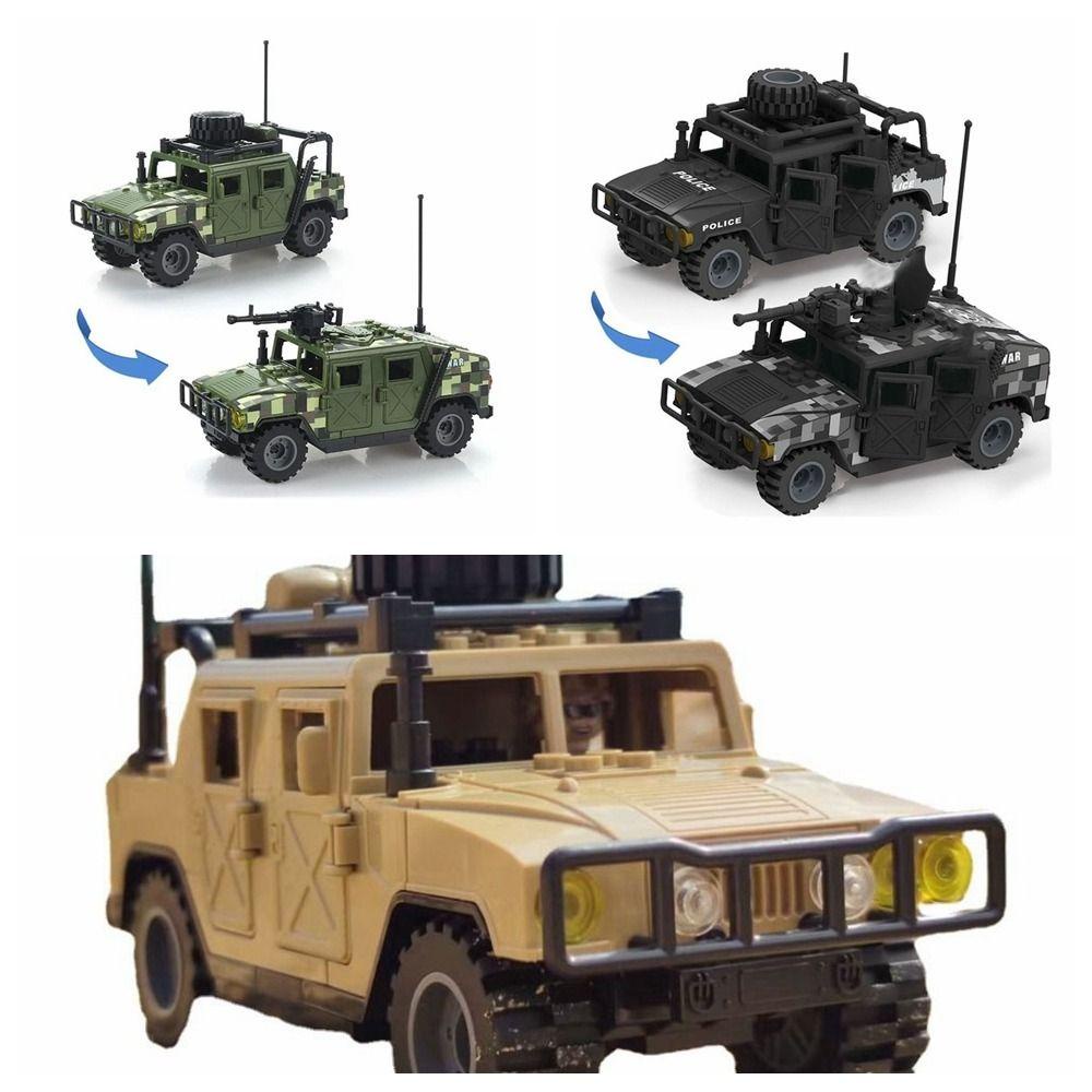 Needway Blok Bangunan Kendaraan Dekorasi Rumah Dekorasi Desktop Yang Dapat Dilepas Action Figure Mainan Hitam Hijau Army SWAT Tentara Angka Untuk Mainan Edukasi