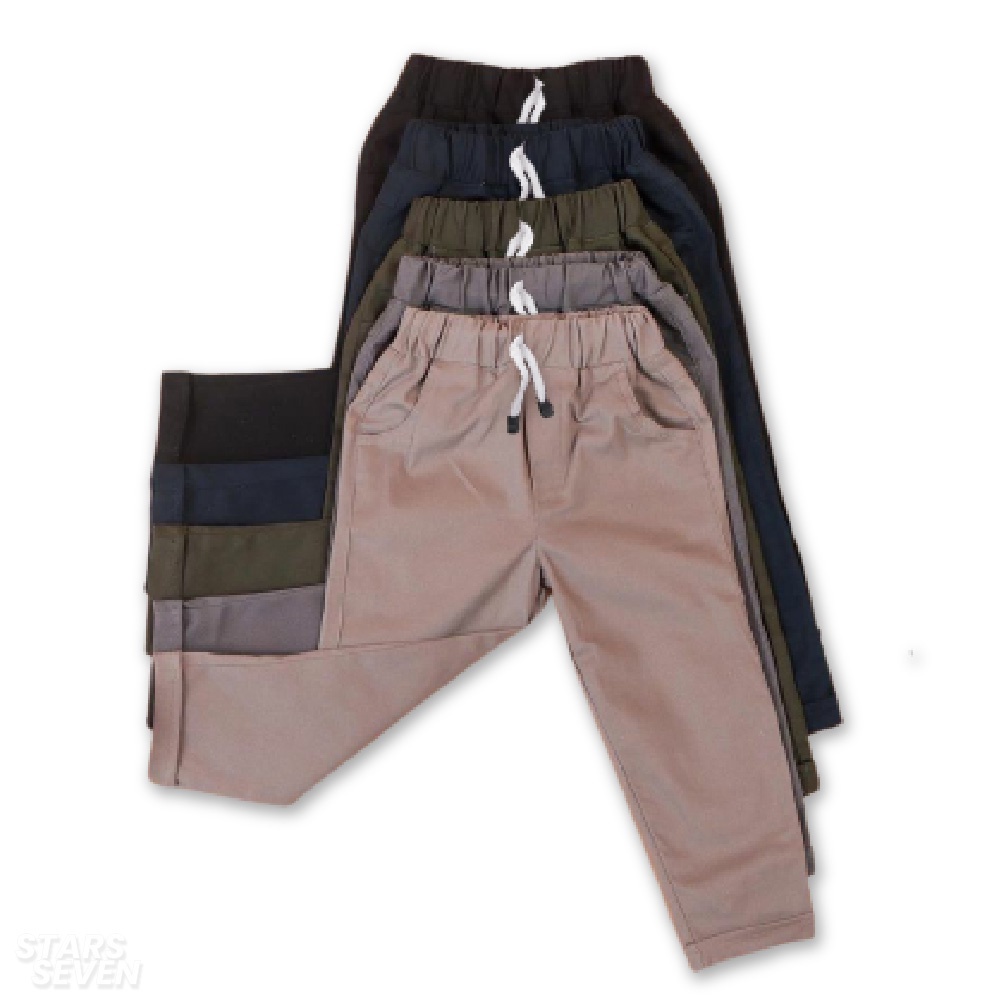 Celana Panjang Anak laki laki harian chinos murah umur 1 2 3 4 5 6 7 8 9 10 11 12 tahun bahan combed stretch melar