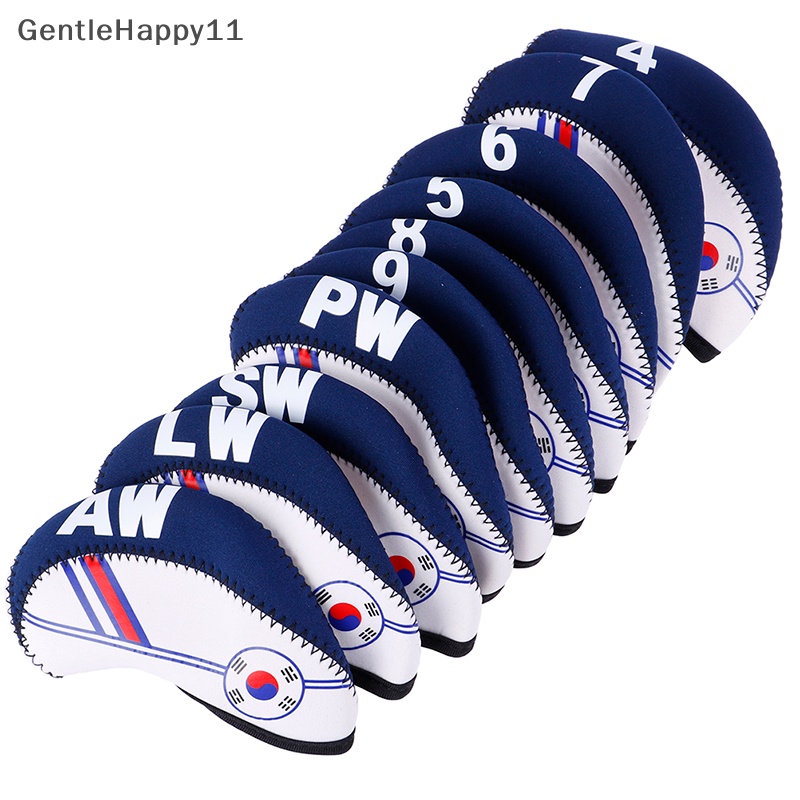 Gentlehappy 10Pcs /set Golf Club Iron Head Cover Protector Neoprene Penutup Kepala Pelindung Golf  Id