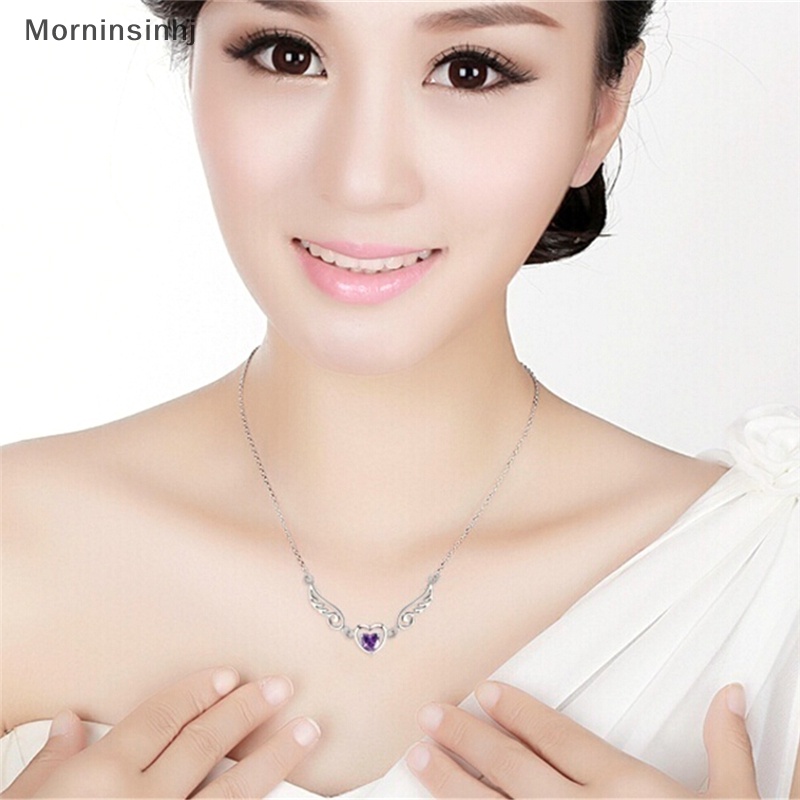 Mornin Kalung Perak Dream Angels Wings of Love Heart Necklace Hadiah Ulang Tahun Perempuan id