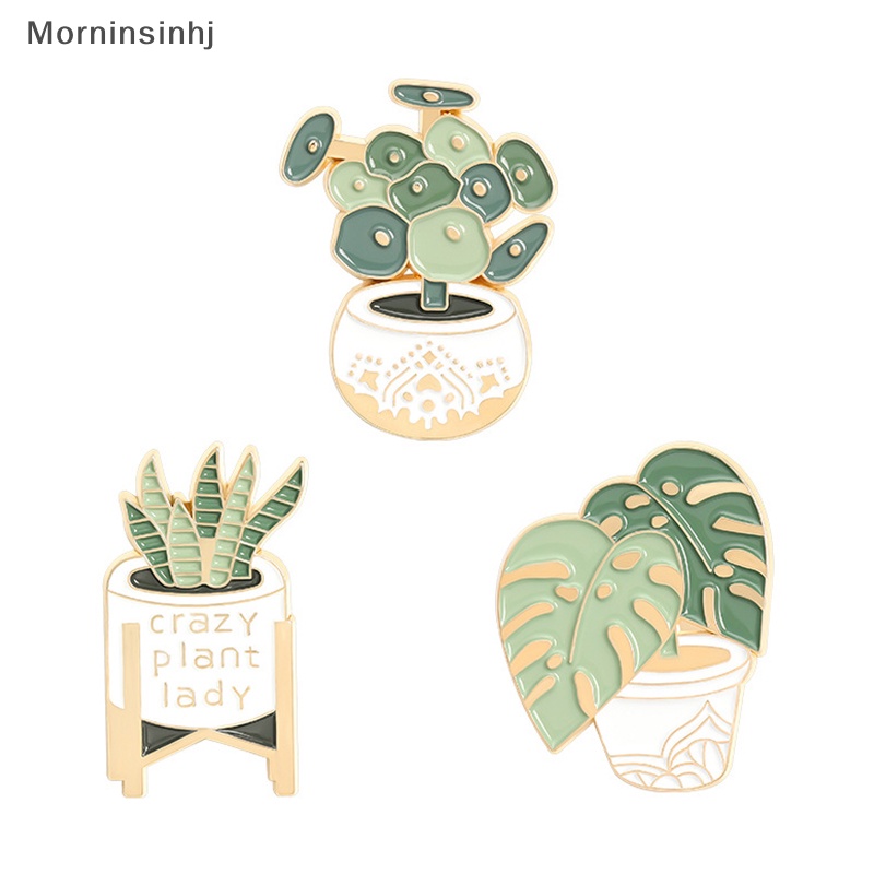 Mornin Tanaman Enamel Pin Bros Tas Pakaian Kerah Pot Lencana Perhiasan Hadiah Untuk Teman id