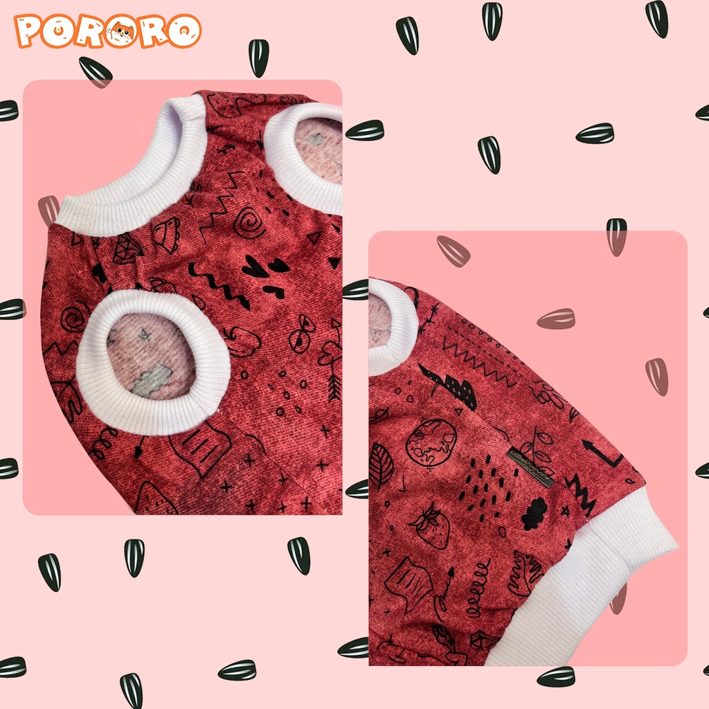 Pororo - Baju Kucing Motif Red Lerry