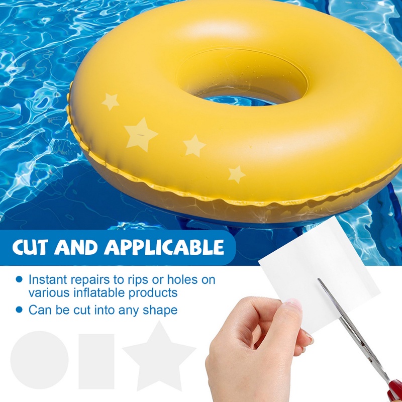 10pcs Transparan Perbaikan Patch Renang Cincin Air Pad Tenda Tahan Air Self-Adhesive Outdoor Renang Cincin Sealing Tape Aksesoris